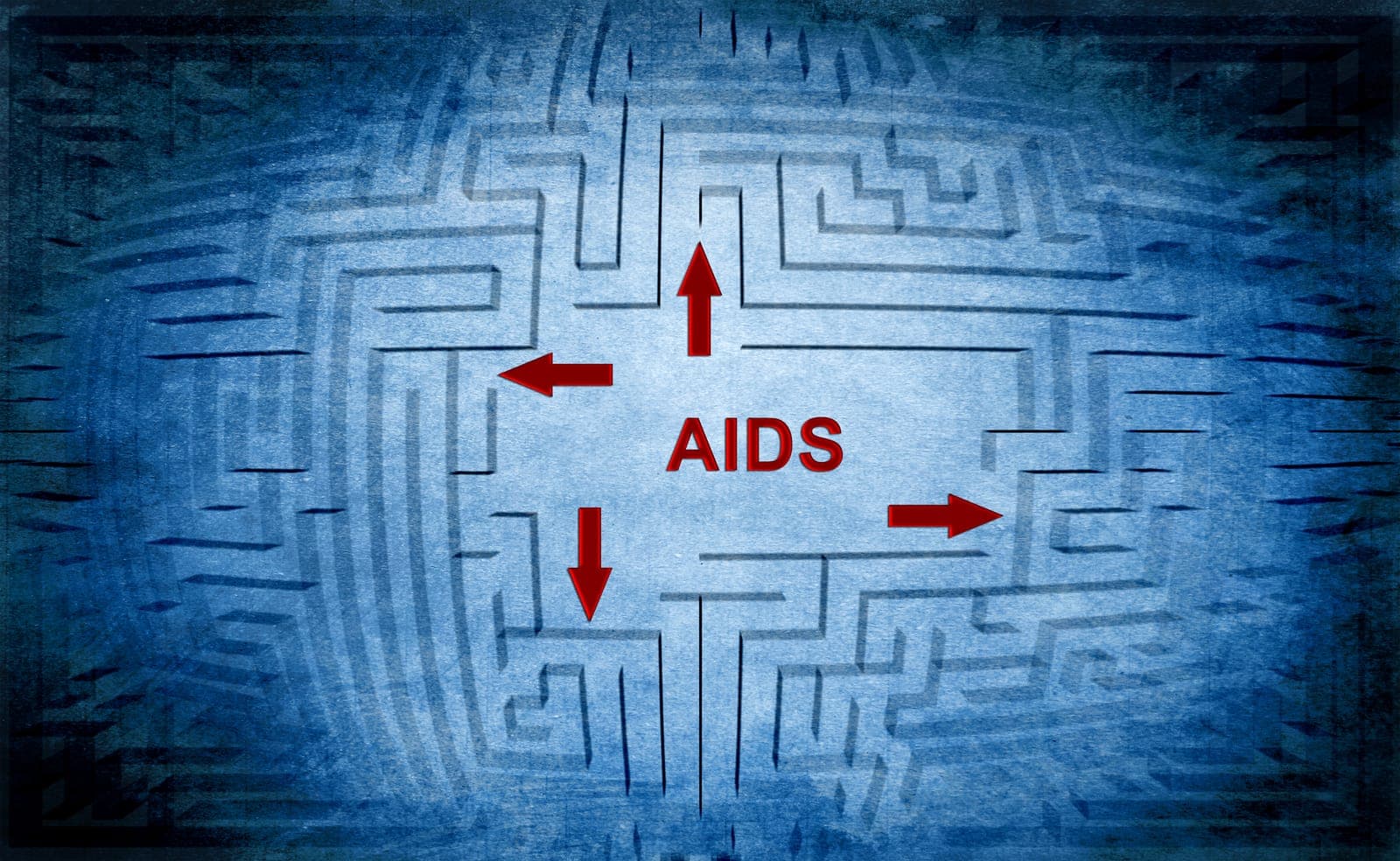 The word AIDS rendered as a maze