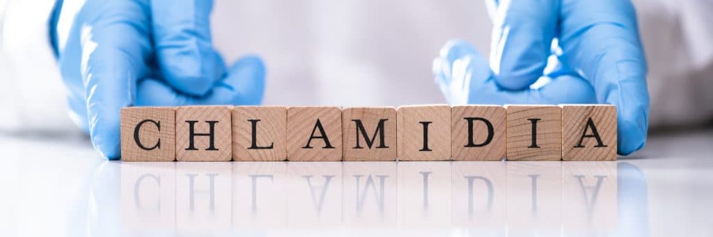 A banner illustrating chlamydia testing and treatment
